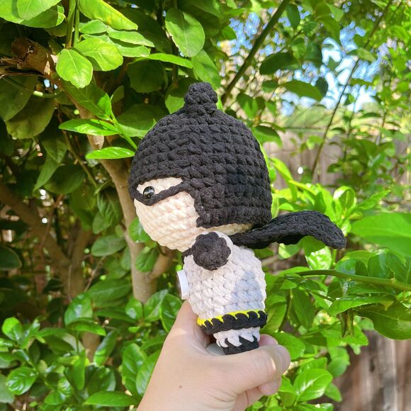 Batman Crochet Doll | Handmade Amigurumi Superhero Plush | Cute Batman Toy - Picture 10 of 11